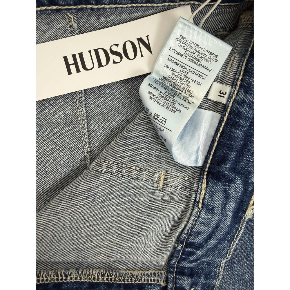 NWT Hudson Jeans Blue Wide Leg Denim Pants Size 31 - Picture 4 of 10